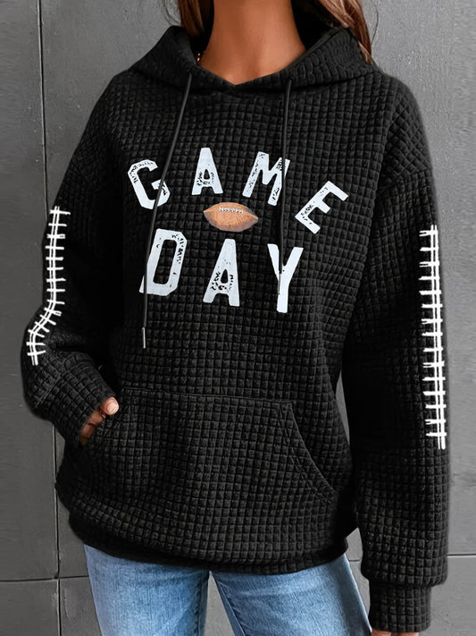 Geraldine | Drawstring football hoodie with long sleeves
