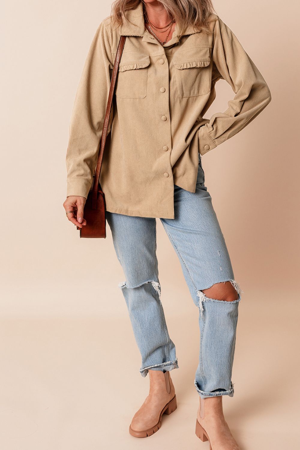 Ileana | Long-sleeved jacket with ruffles and buttons