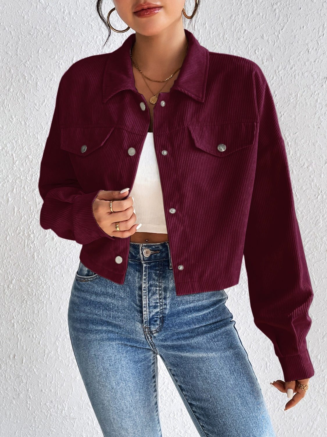 Constance | Long sleeve jacket with snap fastening