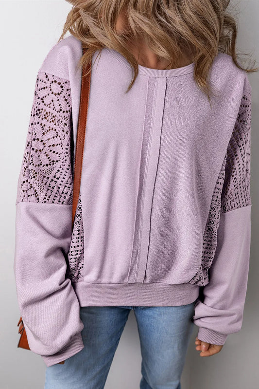 Wendy | Long-sleeved sweatshirt with an openwork crew neck