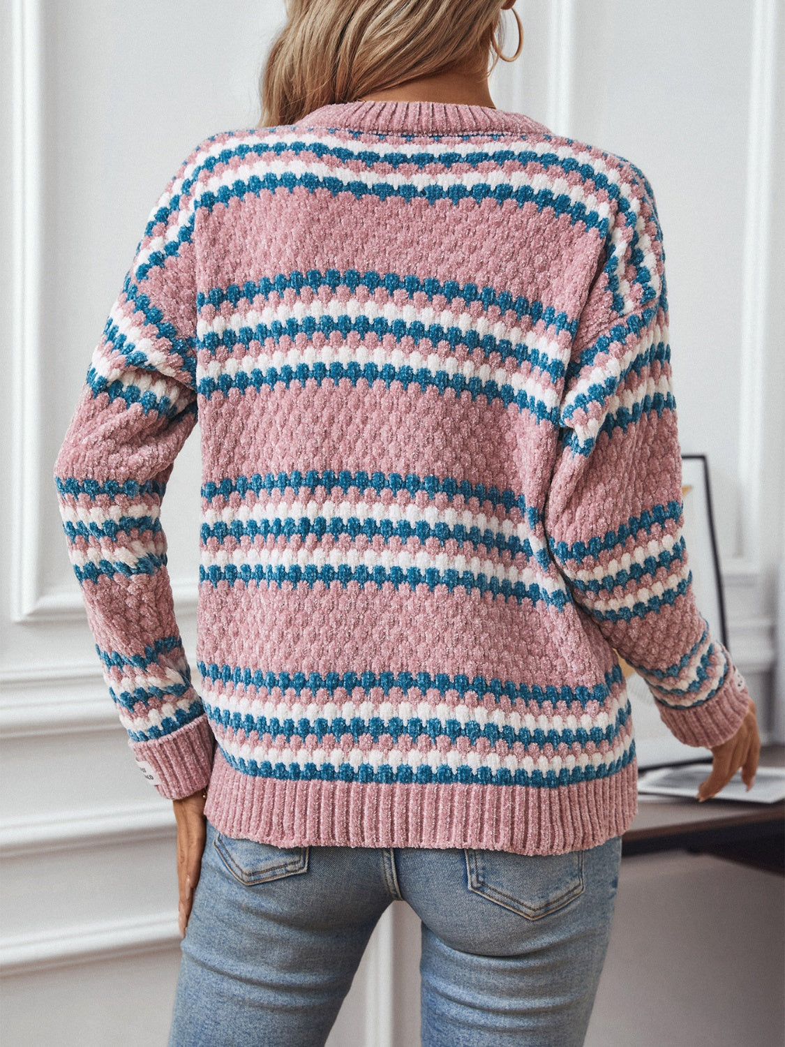 Adele | Striped long-sleeved sweater with a crew neck