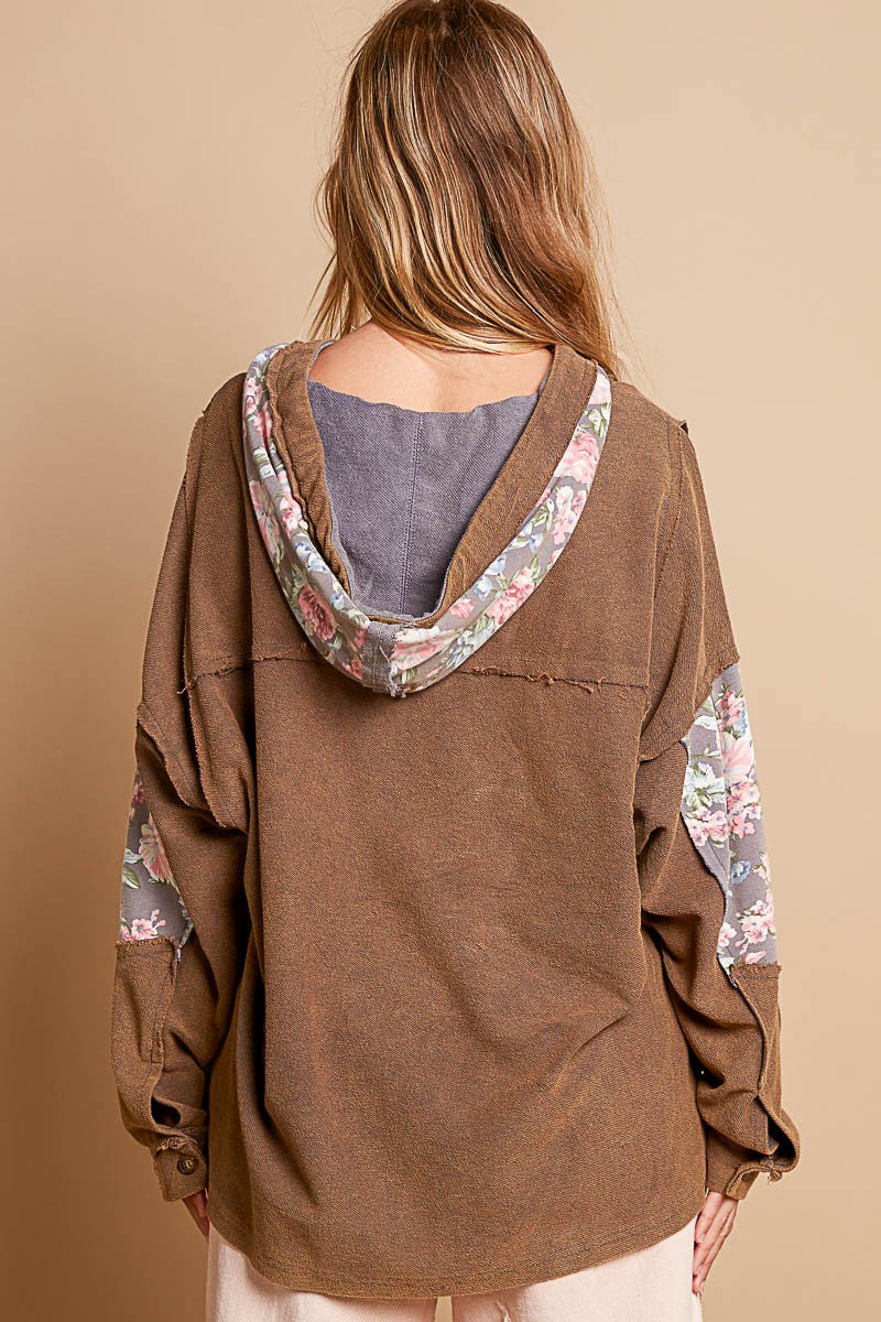 Paula | POL Star Patchwork Raw Edge French Terry Hoodie