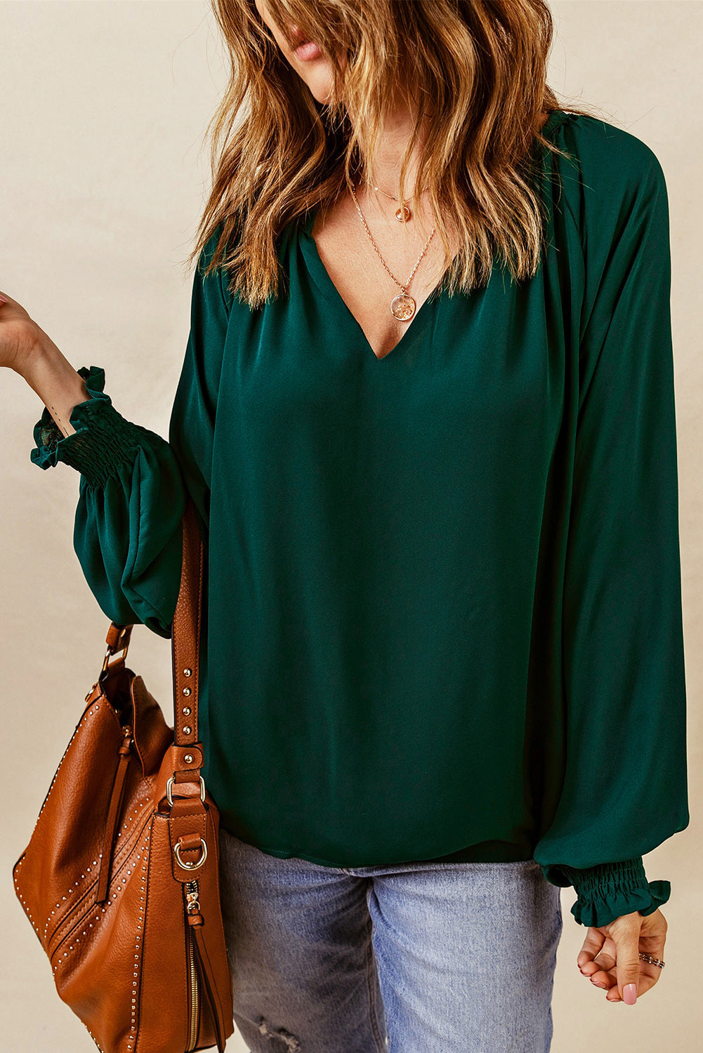Amy® | Elegant Loose Long-Sleeved Blouse With Notch Collar