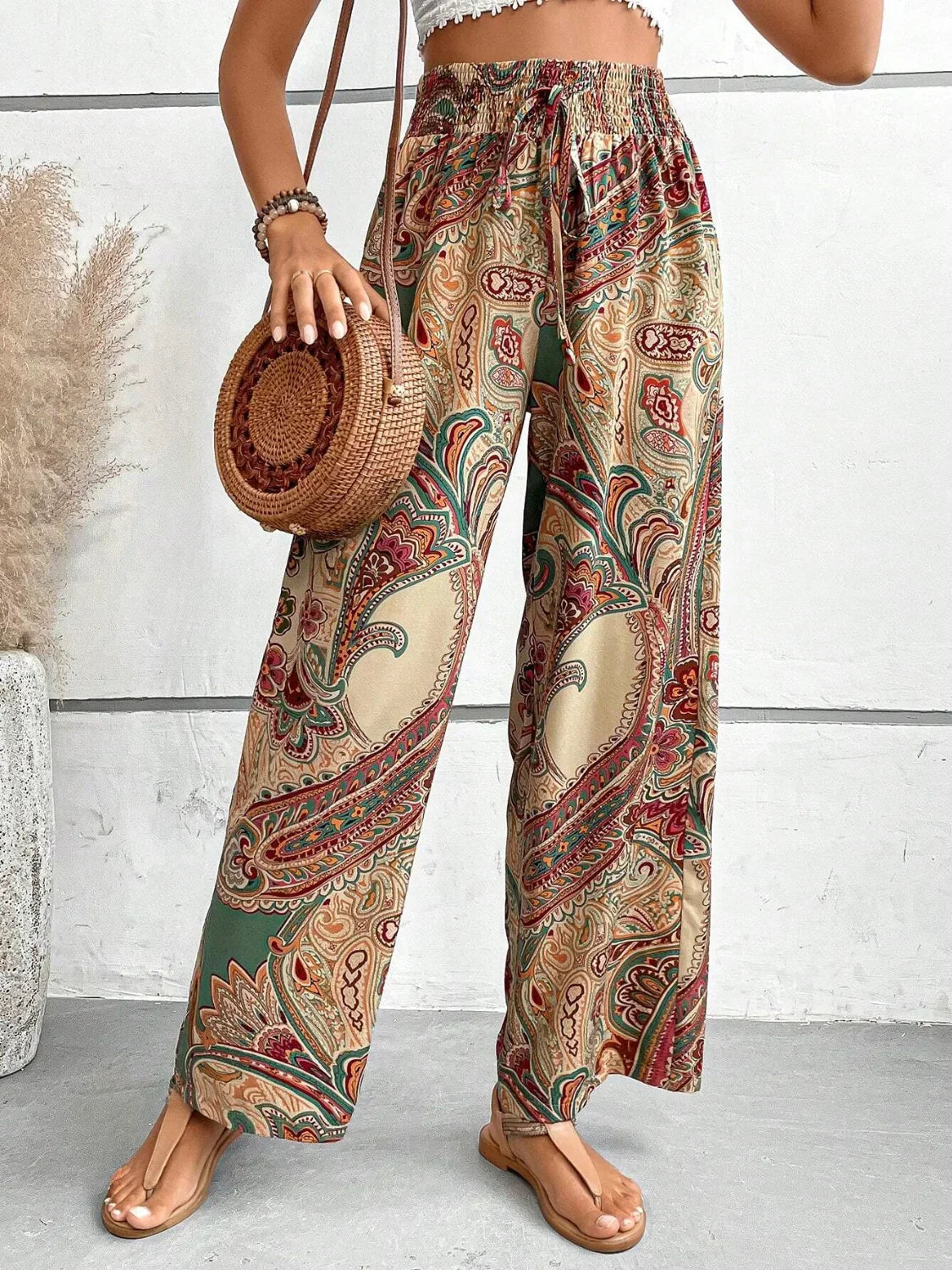 Kimberly® | Elegant Printed Wide-Leg Trousers