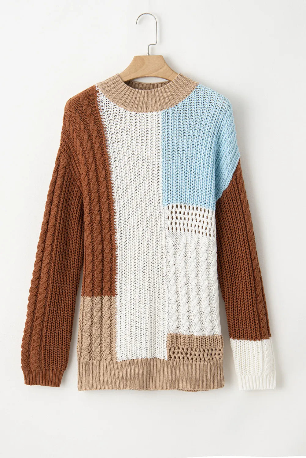 Inés | Color block sweater with a crew neck and long sleeves