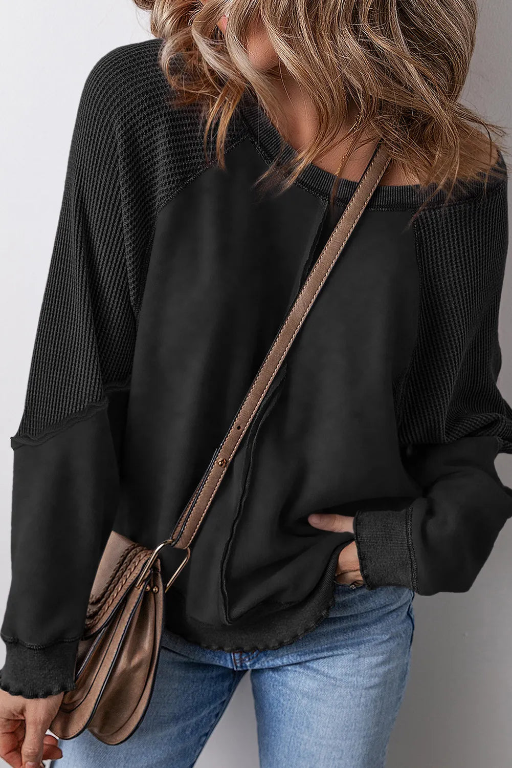 Felisa | Long sleeve sweatshirt with exposed seams