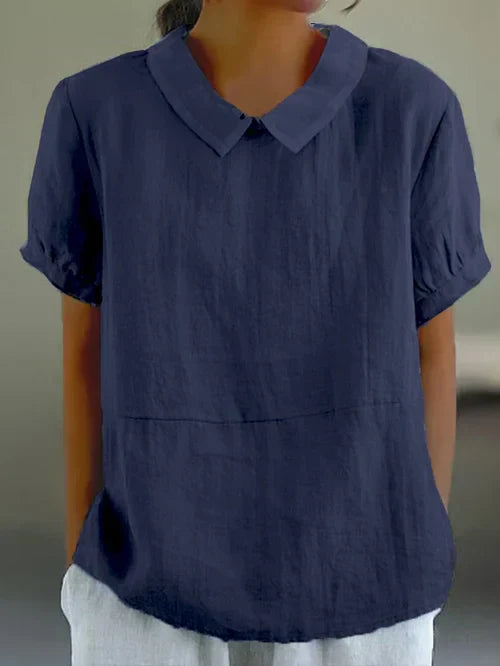Fernanda® | Top in cotton and lin de couleur union