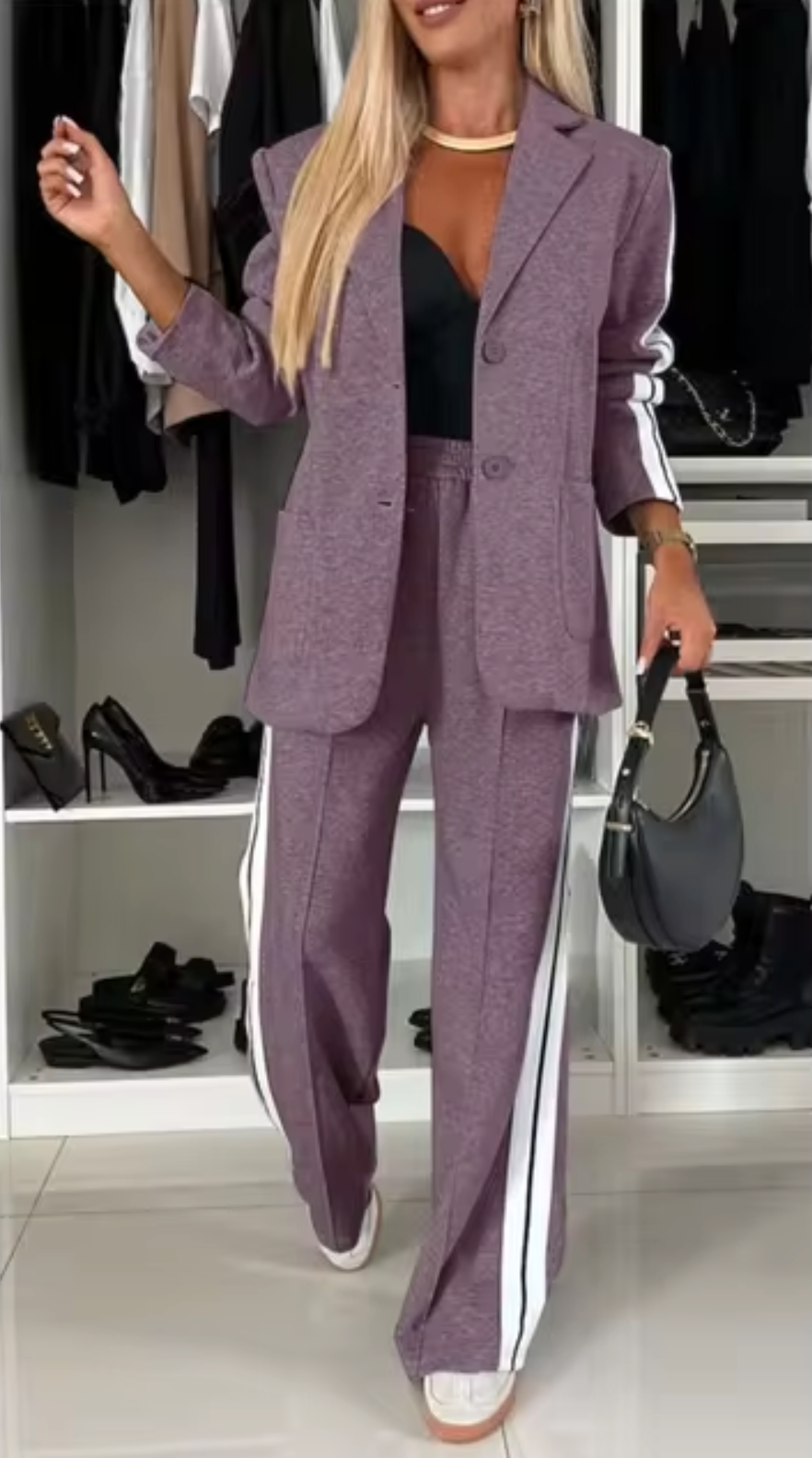 Nadia | Elegant cotton blazer and trousers set