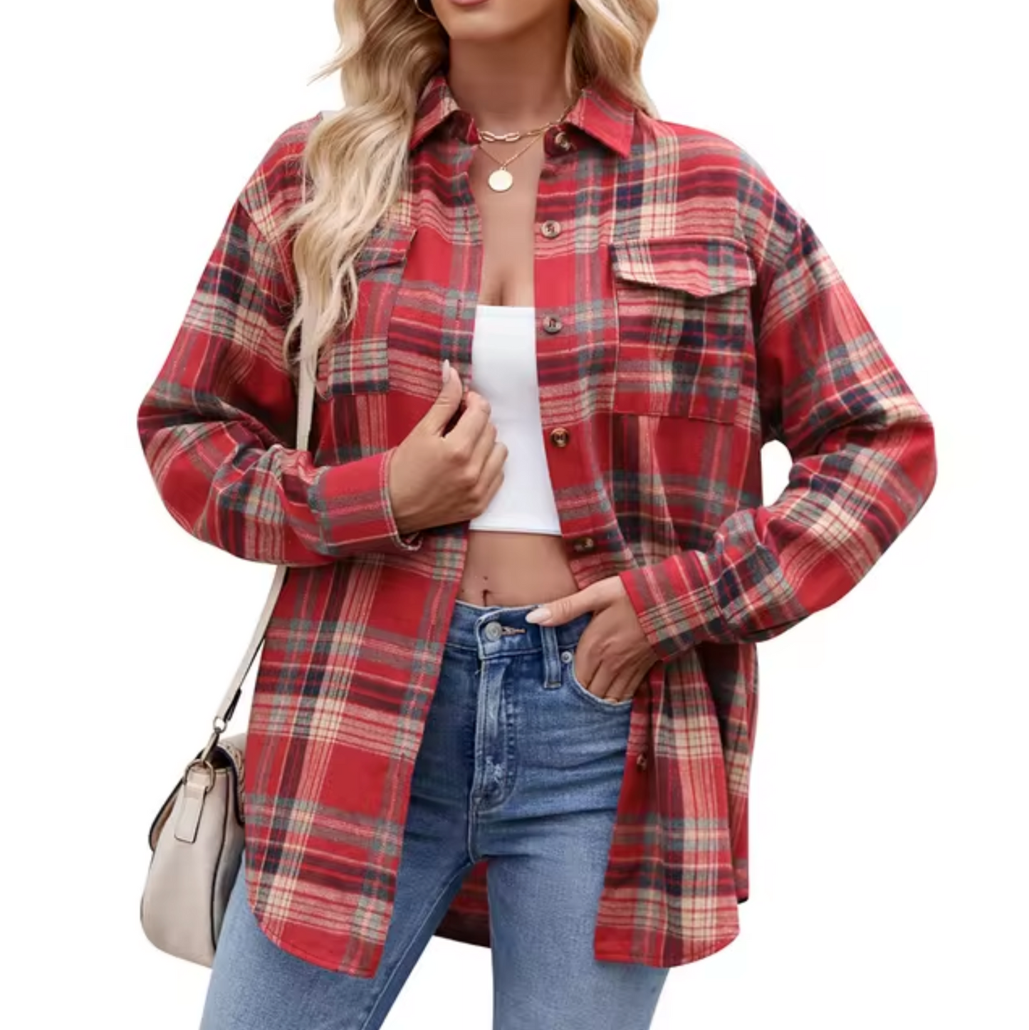 Ella® | Long Sleeve Checkered Shirt
