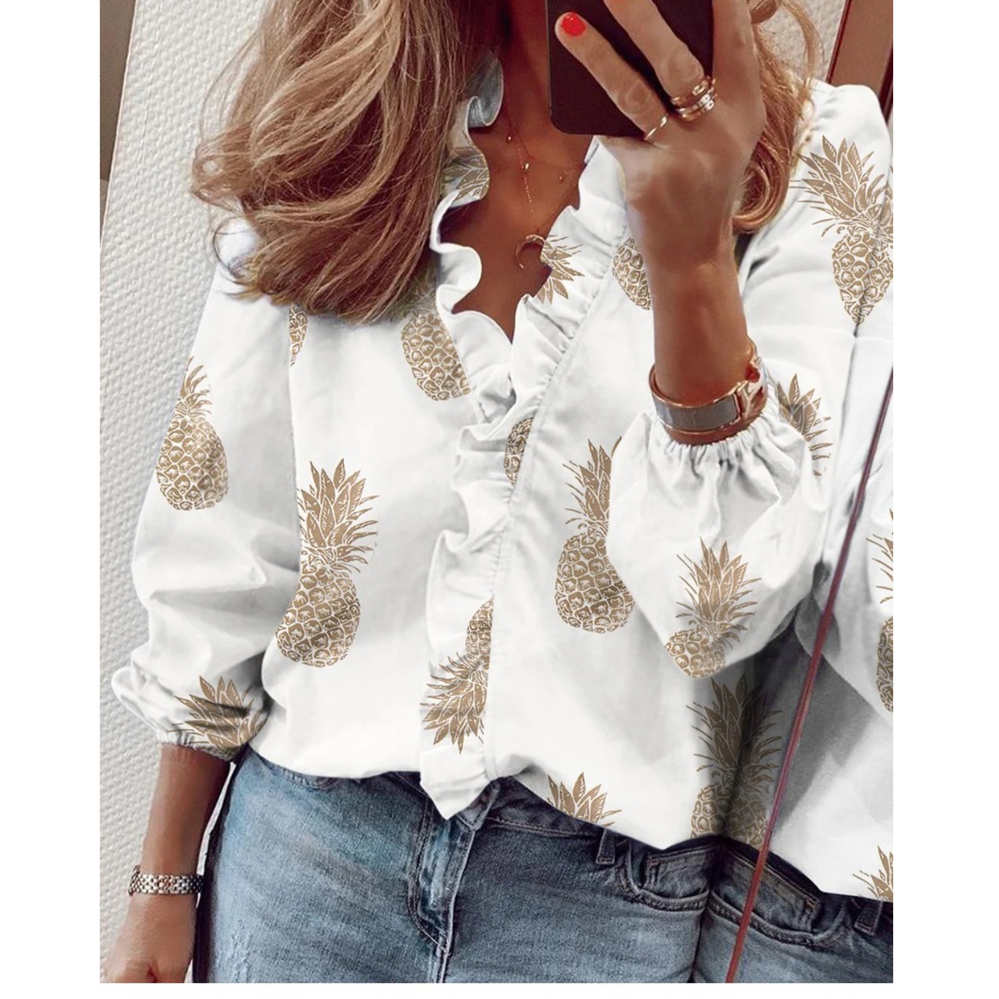 Raquel® | Chiffon Blouse With Plush