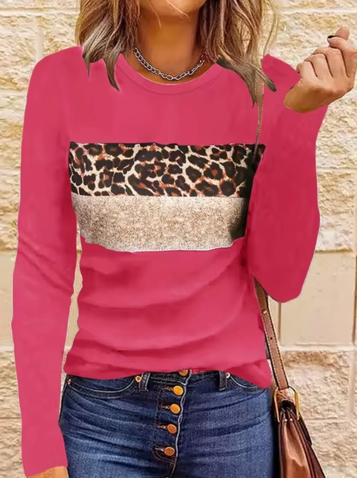 Guadalupe | Long sleeve leopard print t-shirt