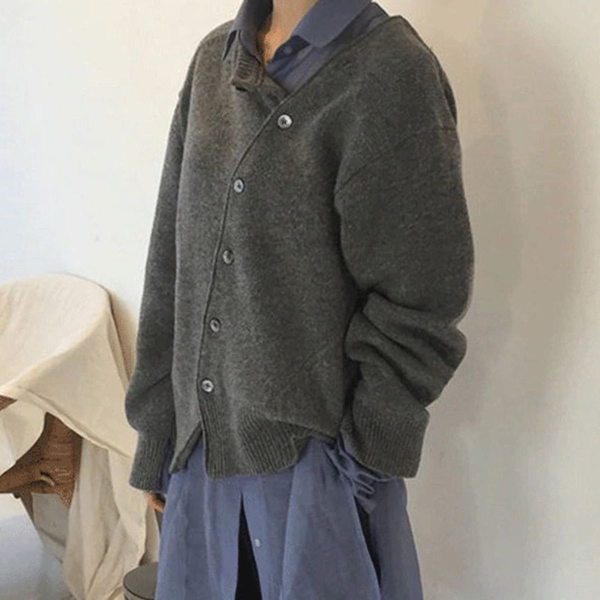 Cristina® | Comfortable wrap jacket with playful button placket
