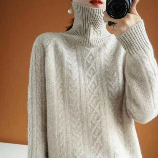 Mayte | Warm knitted sweater for women with a turtleneck
