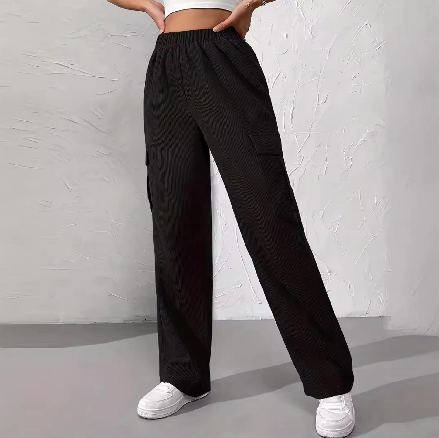 Pilar | Wide-leg corduroy cargo pants