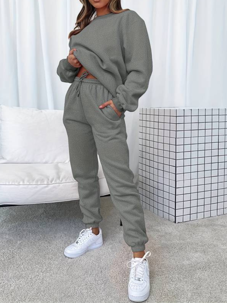 Sibilla® | Casual Elegant Sweatshirt And Jogger Pants Tracksuit