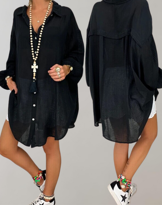 Marcela® | Long-Sleeved Linen Shirt In Plus Sizes