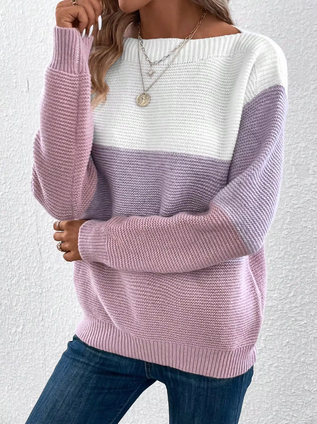 Karen | Elegant three-color sweater