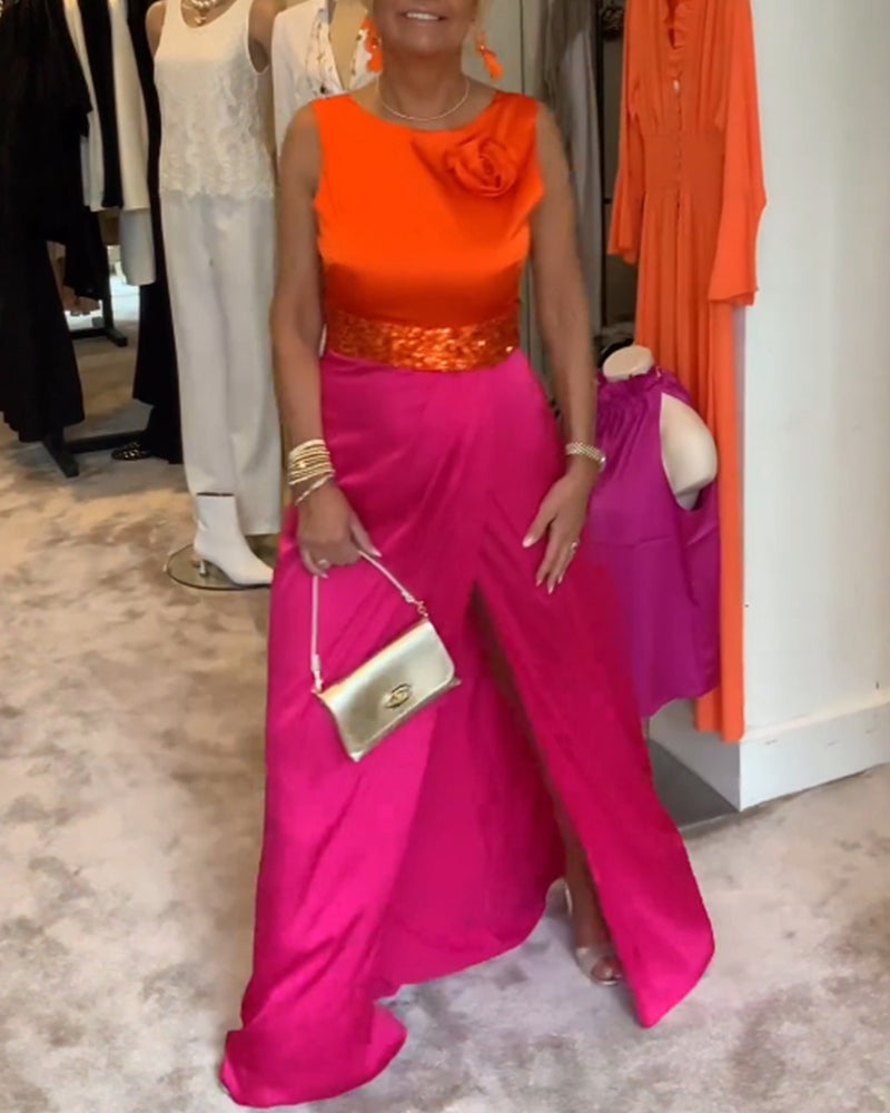 Esmeralda® | Two-Tone Sleeveless Dress