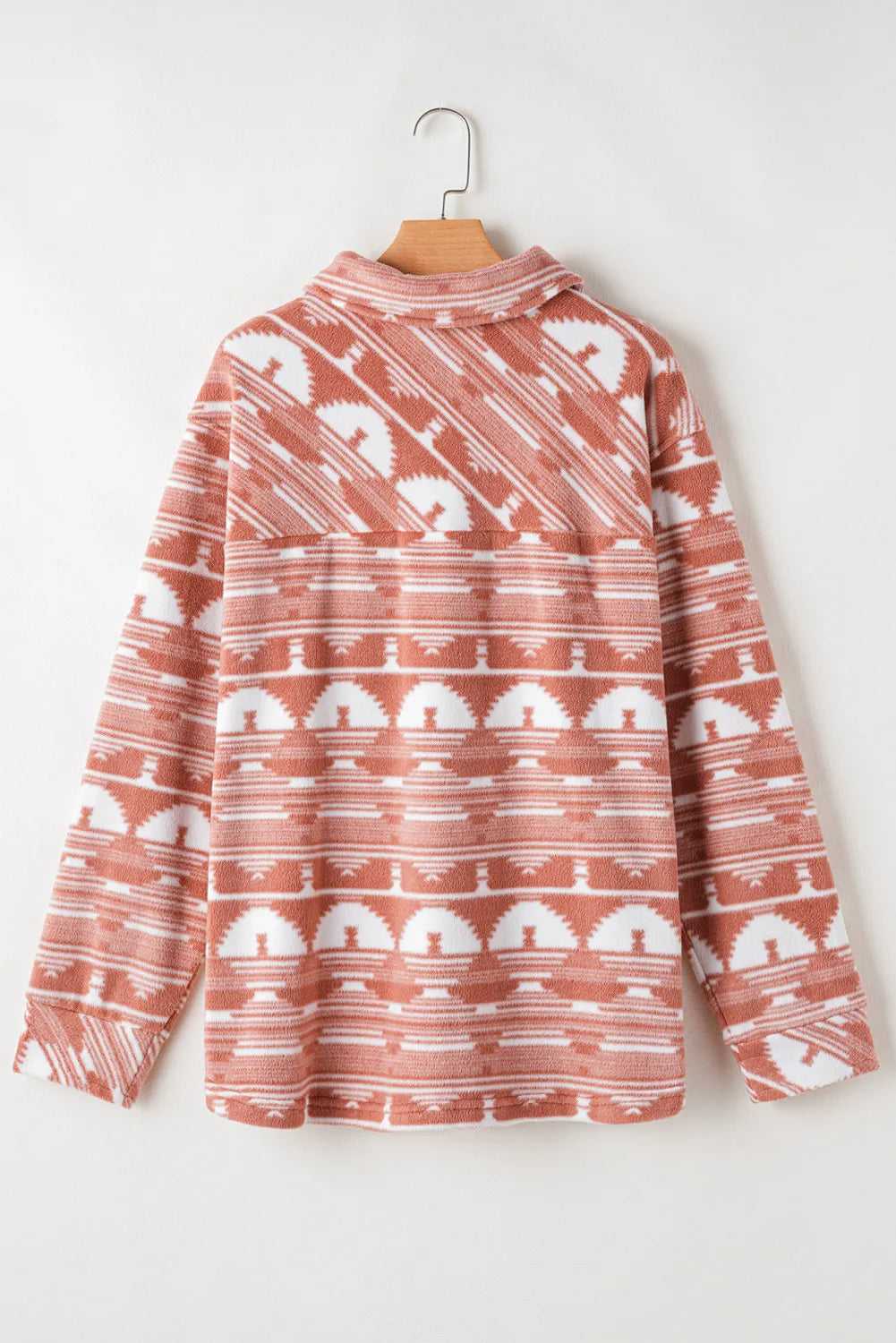 Heidi | Plus size jacket with pockets, printed collar and collar