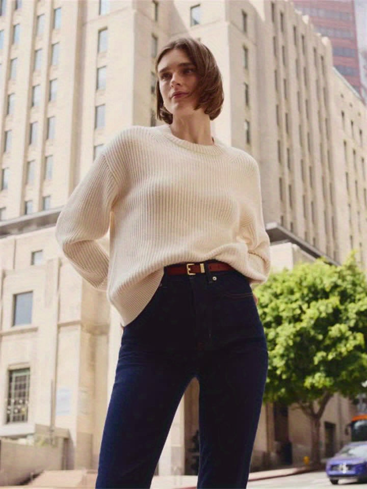 Zaida | Wide vintage sweater with a crew neck