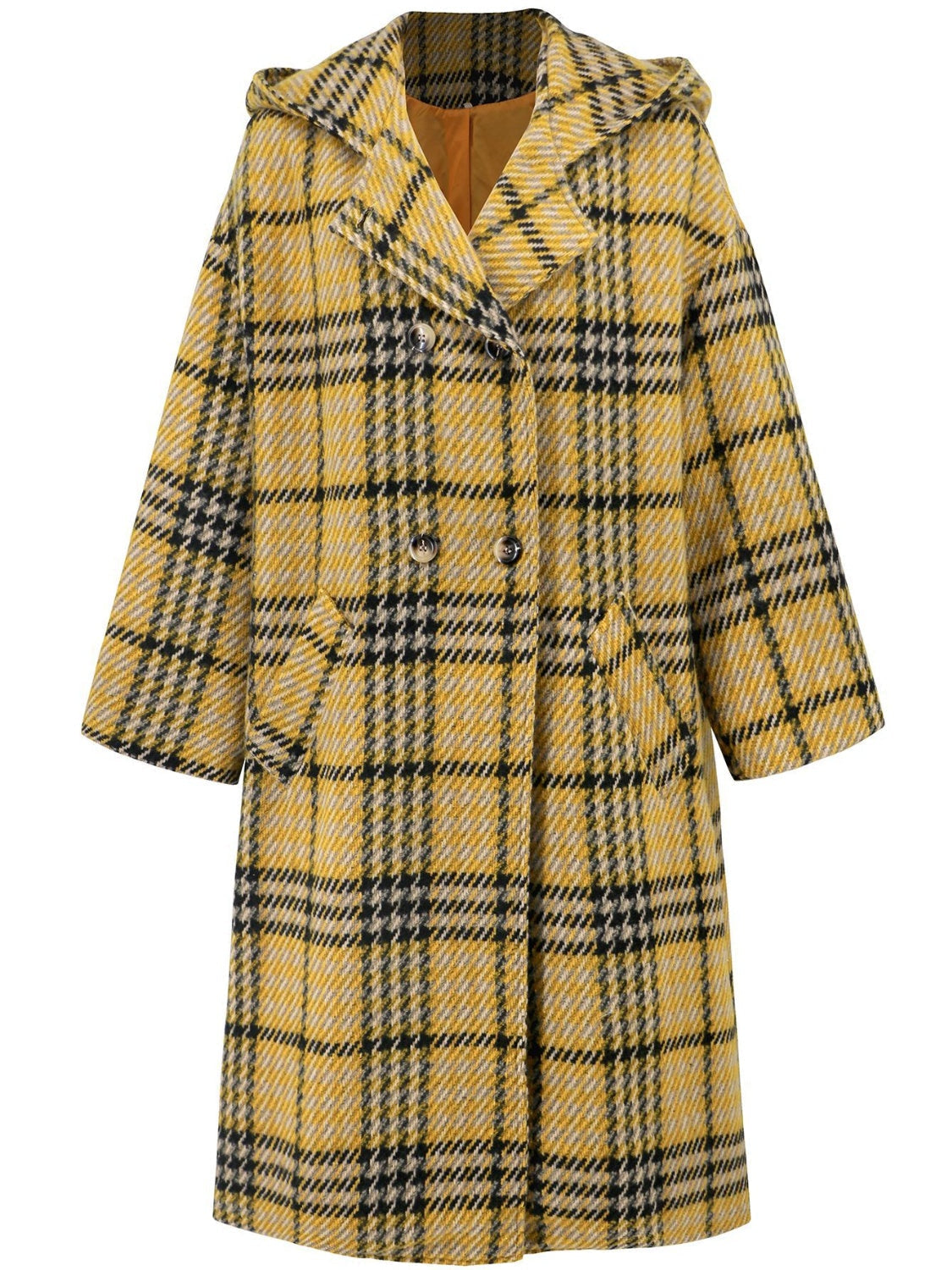 Abigail | Checked double breasted long sleeve coat