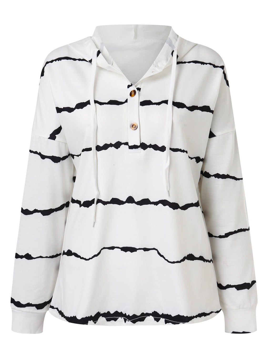 Klara | Striped drawstring hoodie with long sleeves