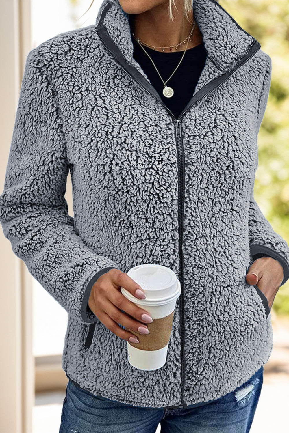 Doris | Turtleneck jacket with zip and pockets