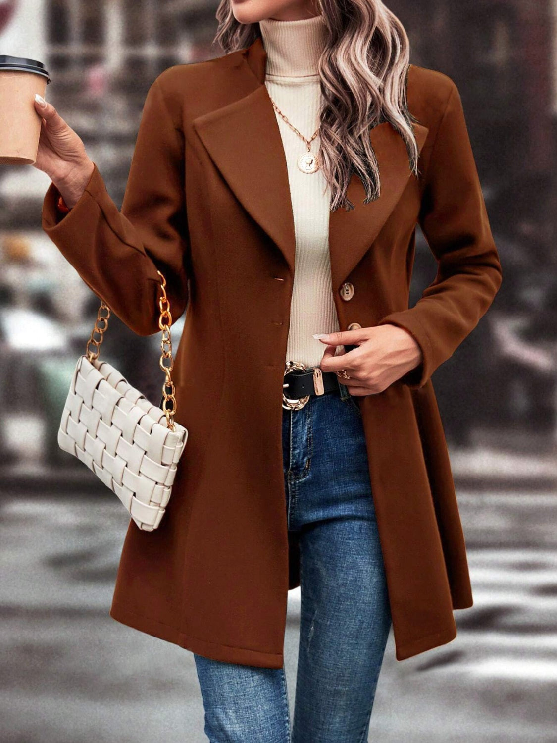 Evelyn | Long-sleeved, long-sleeved collared coat