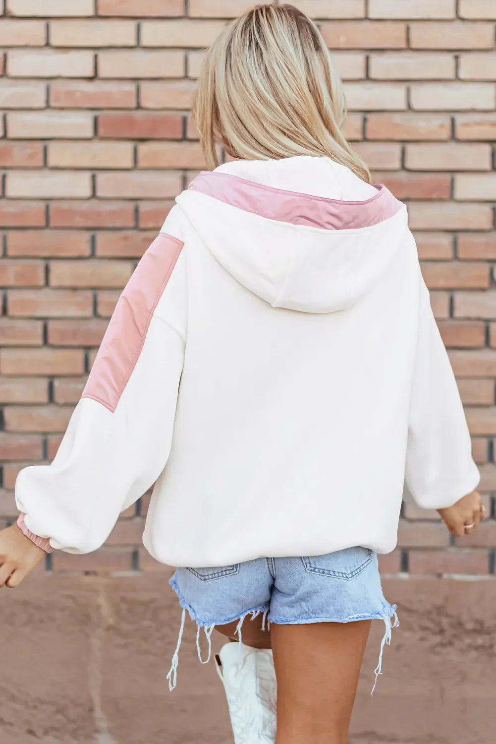 Leire | Color block, long sleeve, half zip hoodie