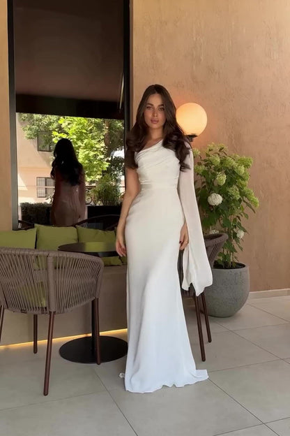 Chiffon One Shoulder Formal Dress