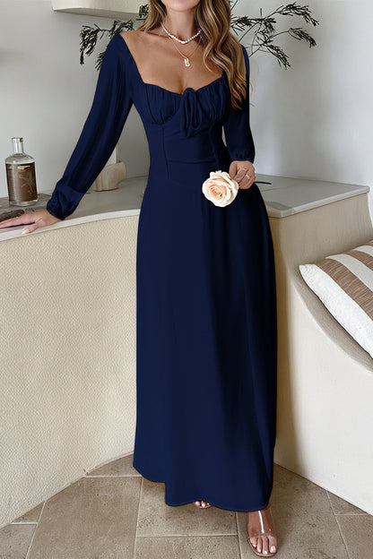 Solid Long Sleeve Party Dress