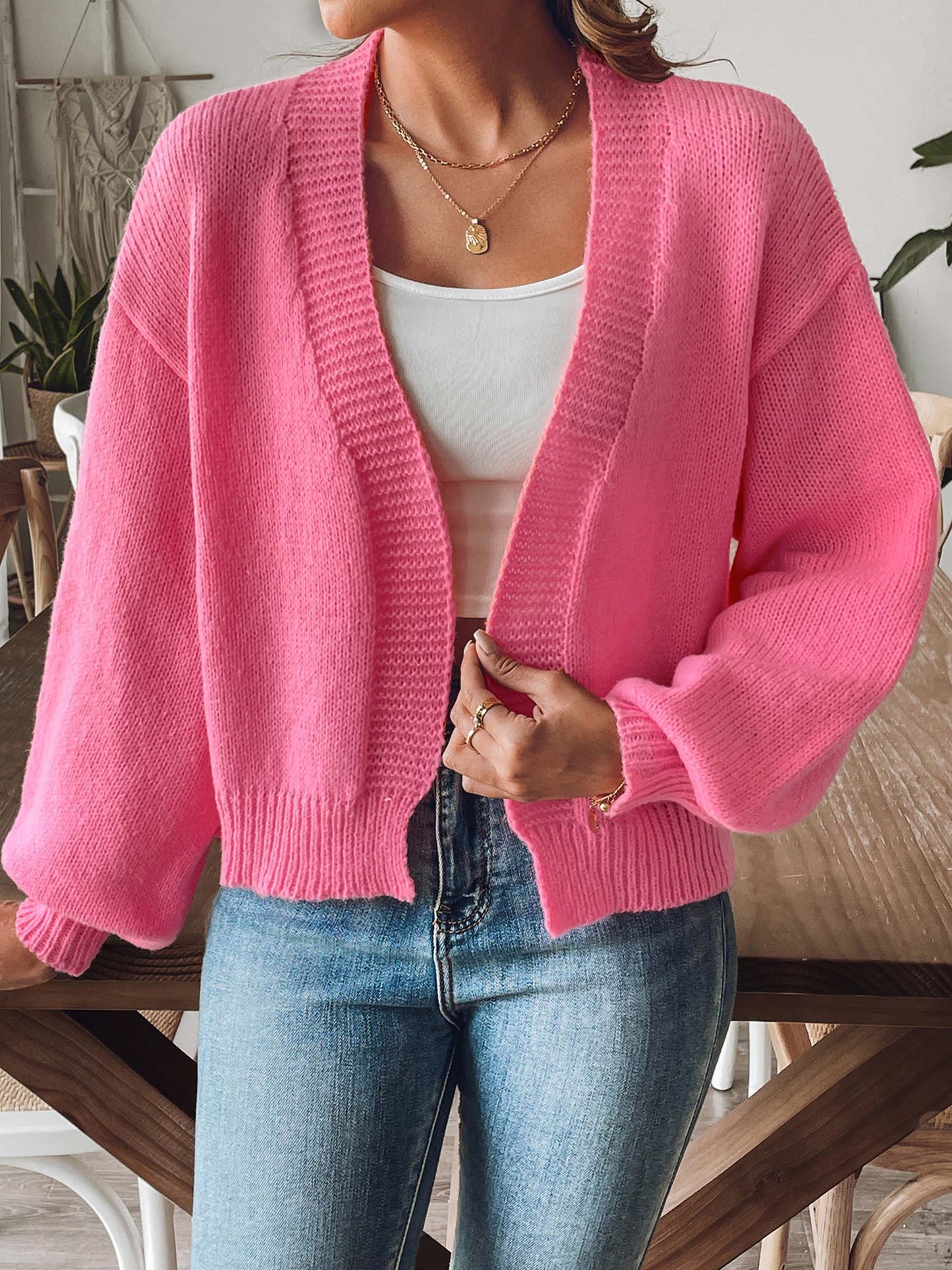 Geraldine | Long sleeve open front cardigan