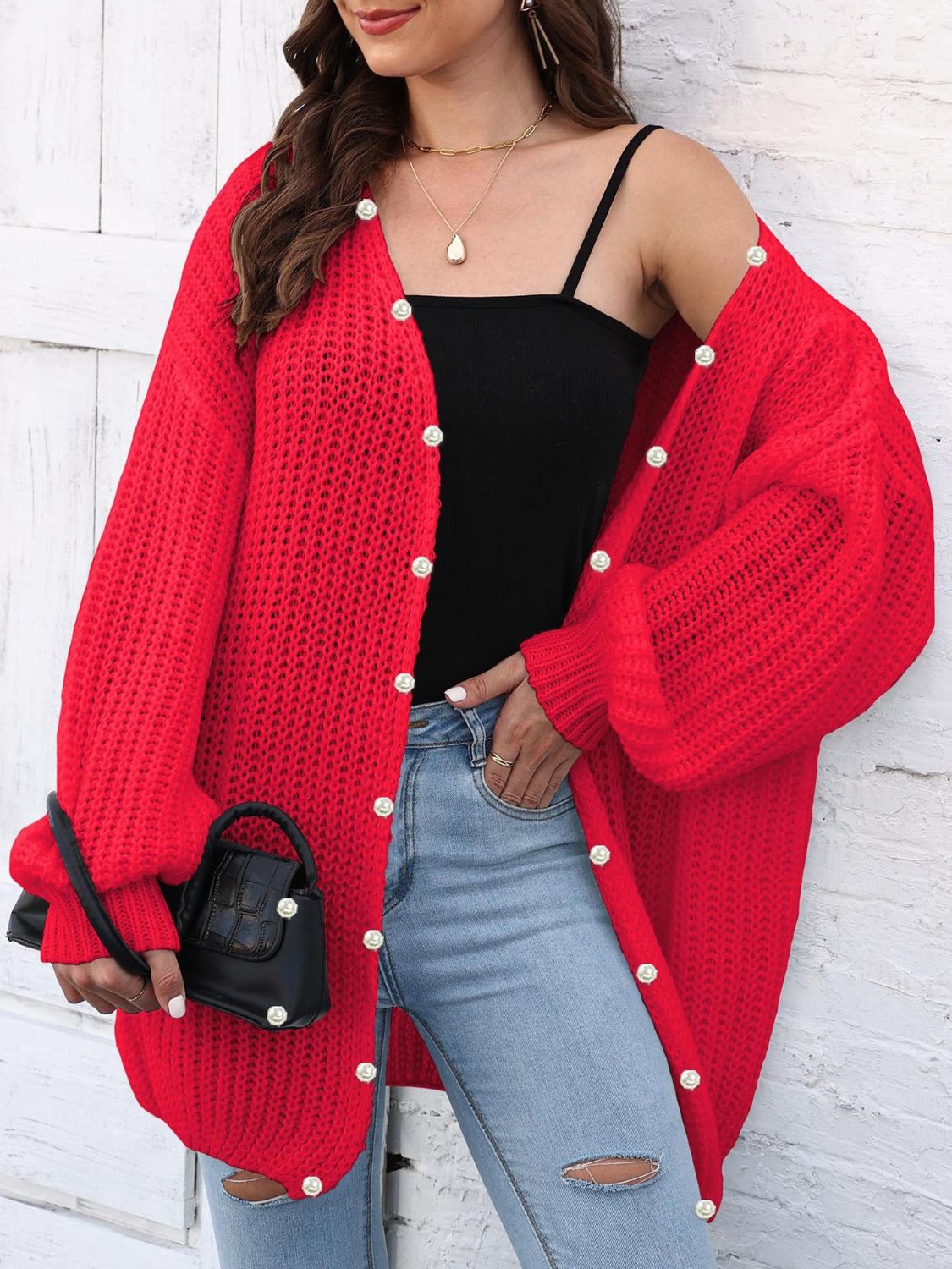 Elsa | Long sleeve open front cardigan