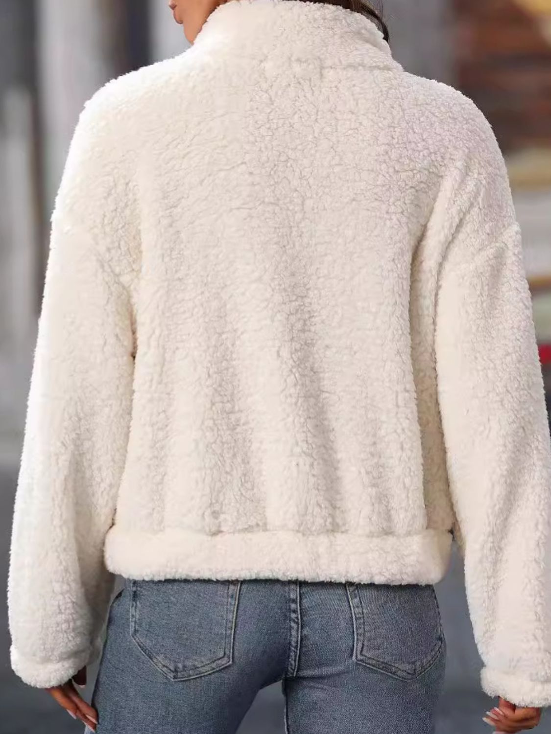 Giovanna | Heart teddy half zip sweatshirt with long sleeves