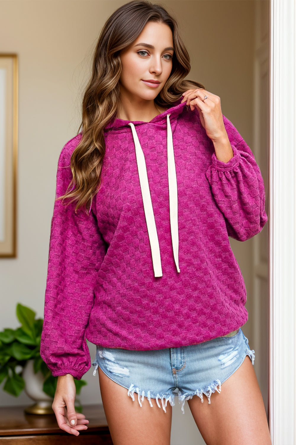 Giorgia | Long sleeve hoodie with drawstring and dropped shoulders