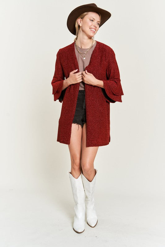 Matilde | Glittery kimono cardigan with bell sleeves