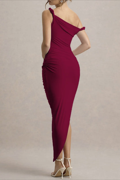 Asymmetrical Bodycon Maxi Party Dress