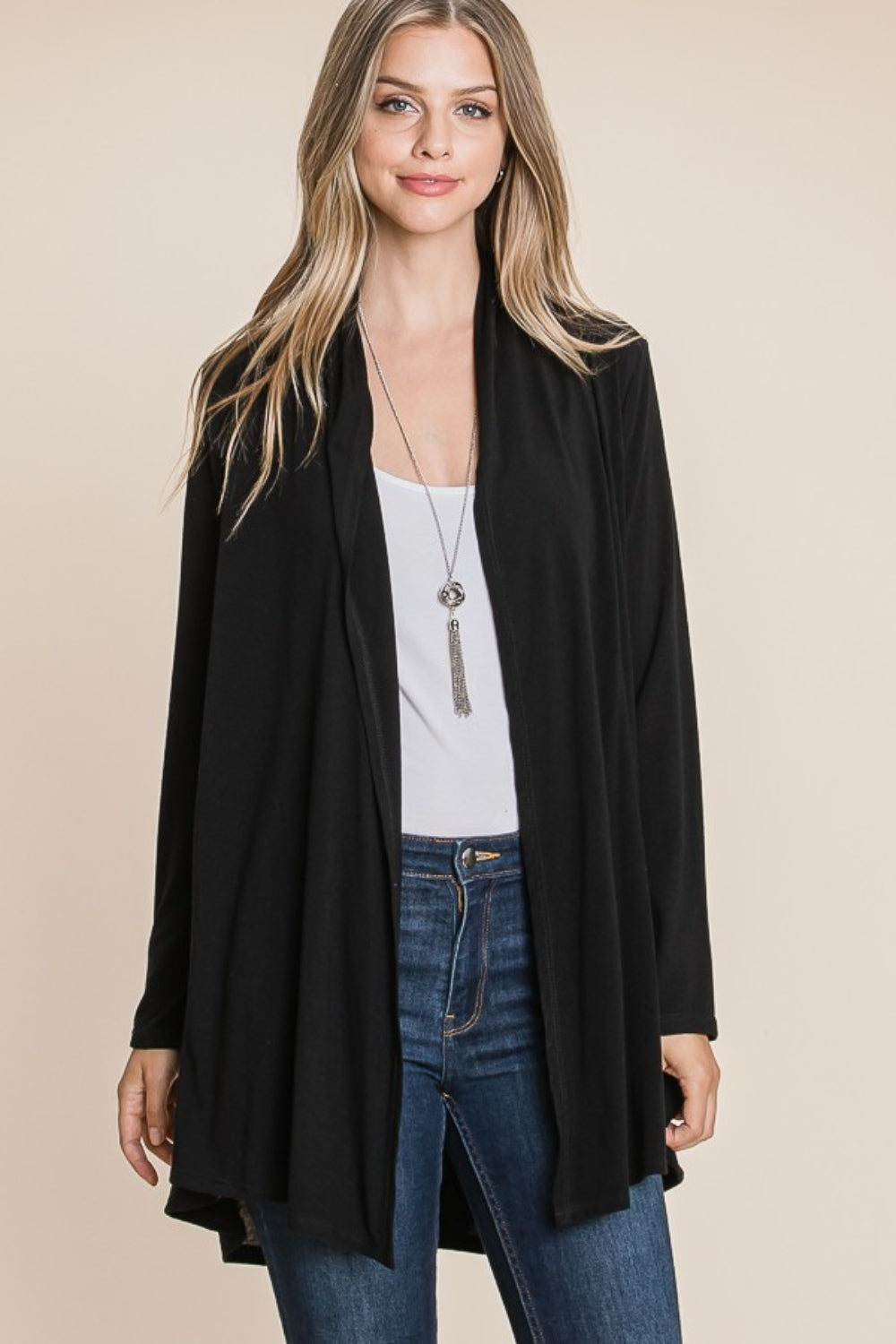 Fatima | Long sleeve open front cardigan