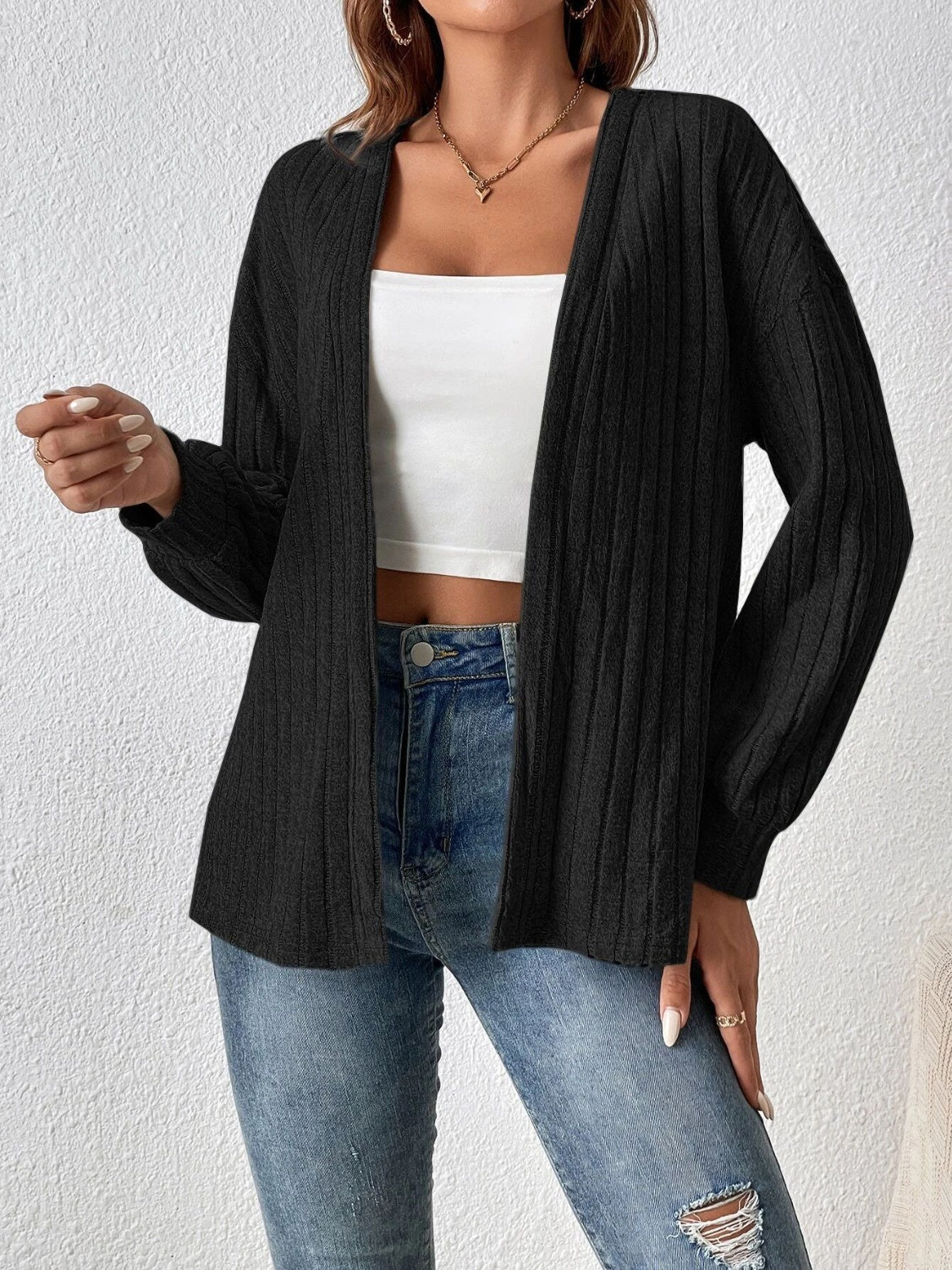 Magdalena | Long sleeve open front cardigan