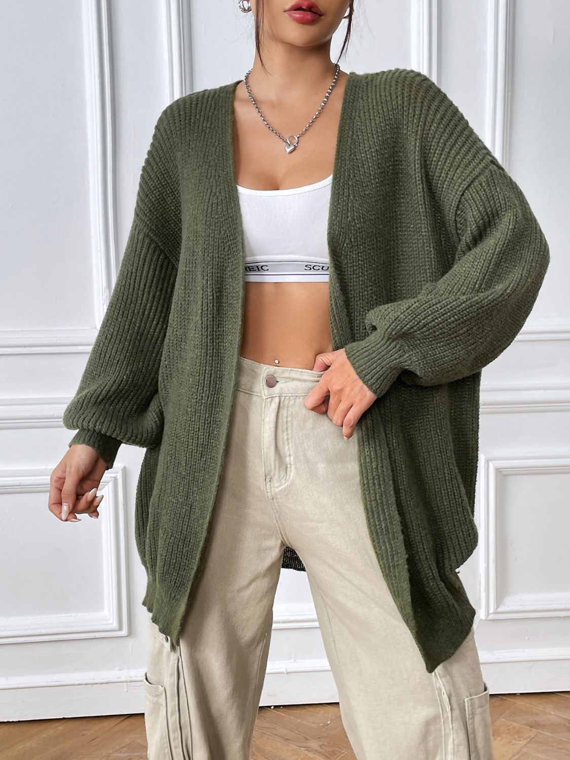 Fabiana | Long sleeve open front cardigan