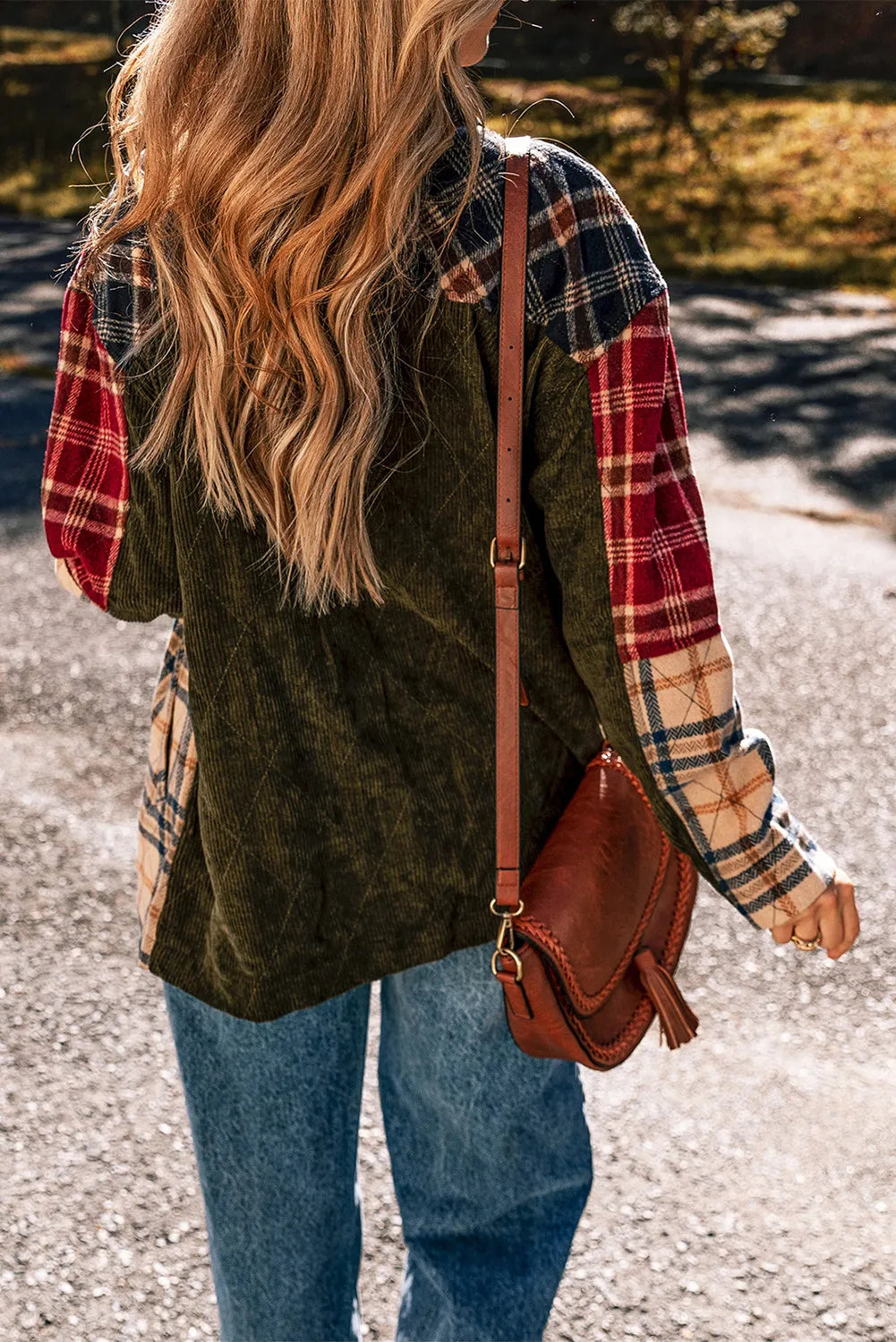 Estrella | Checked long sleeve jacket with buttons