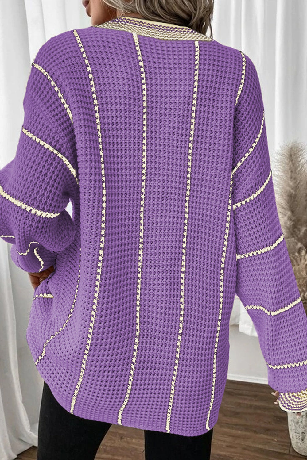 Lilian | Striped sweater with a V-neck and dropped shoulders