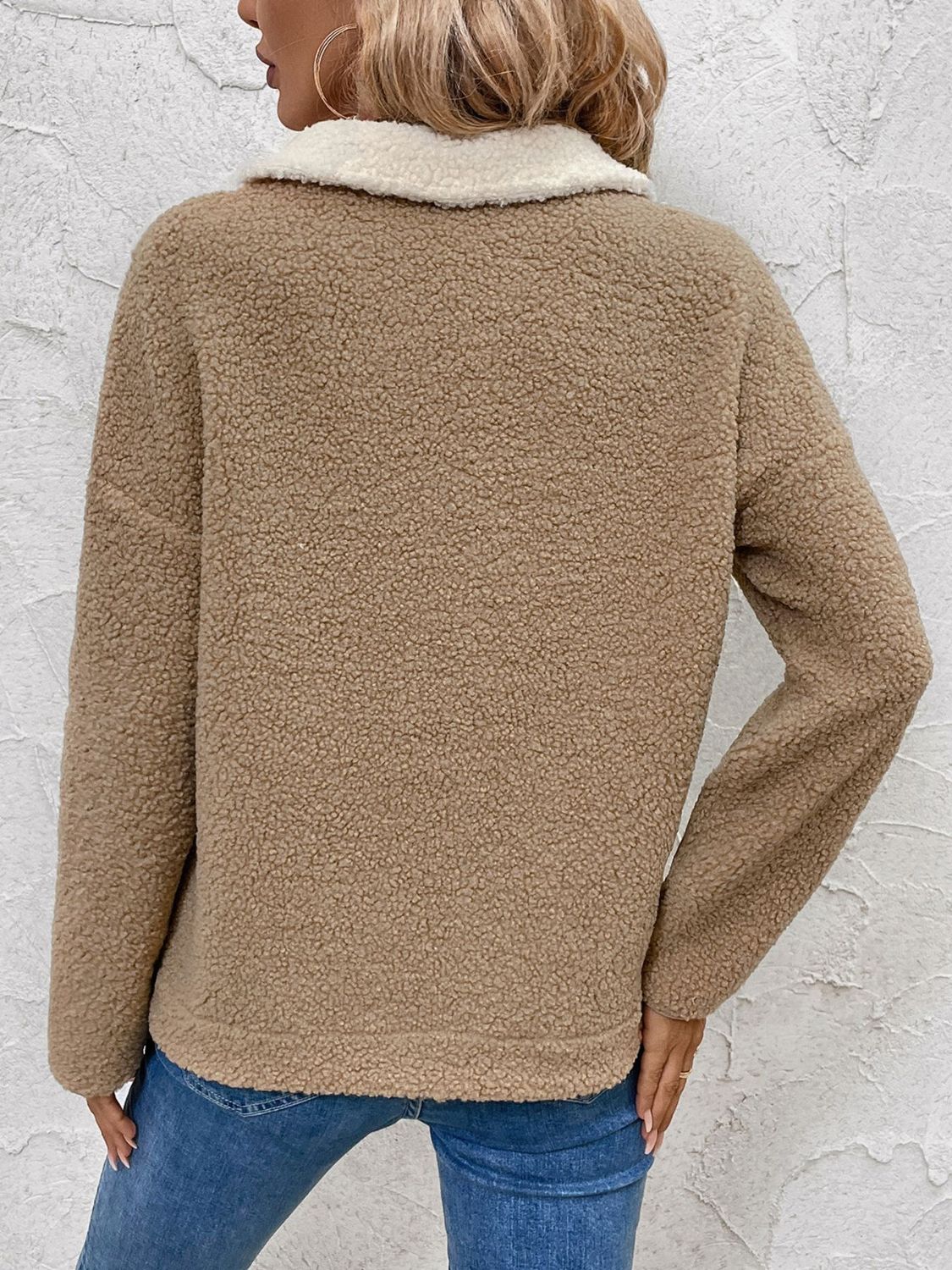 Therese | Perfee contrast half-zip sweatshirt with long sleeves