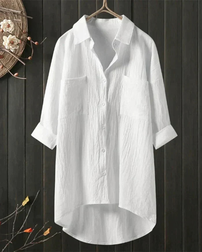 Milagros® | Women'S White Linen Blouse
