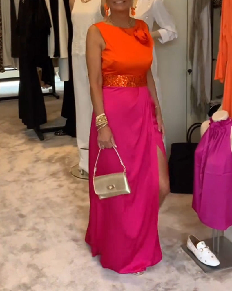 Esmeralda® | Two-Tone Sleeveless Dress