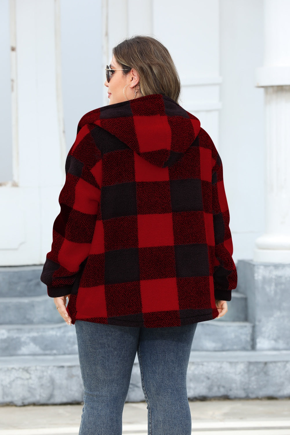 Isadora | Oversized checked hoodie with buttons