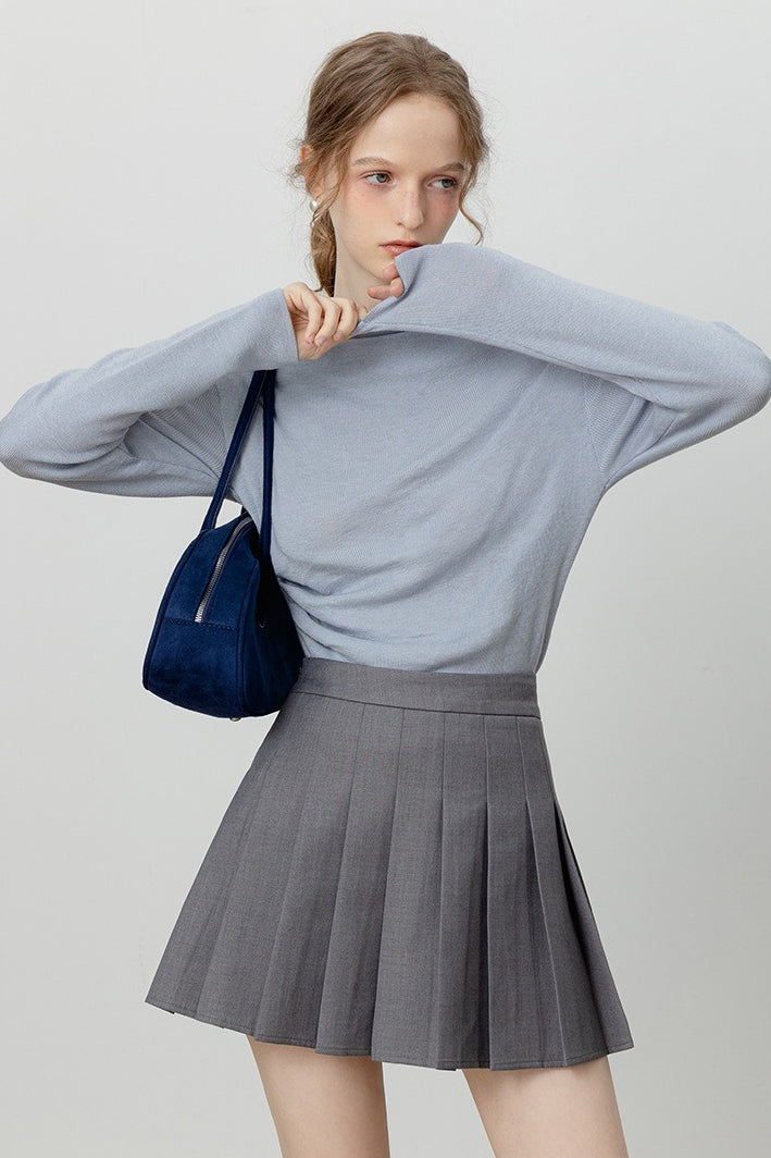 Chic Off Shoulder Tie Waist Cowl Neck Long Sleeve Tee