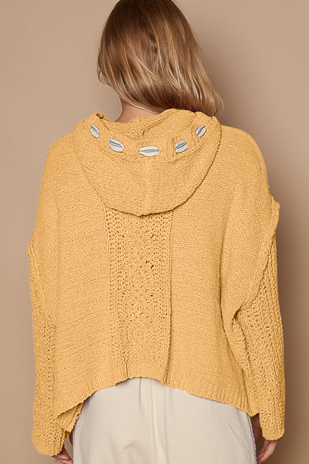 Alba | Chenille cable knit sweater with hood