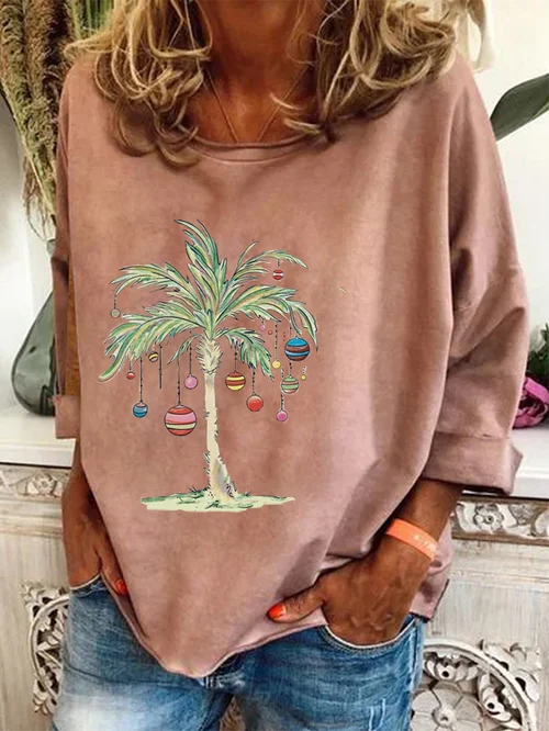 Justina | Casual coconut print Christmas top for women