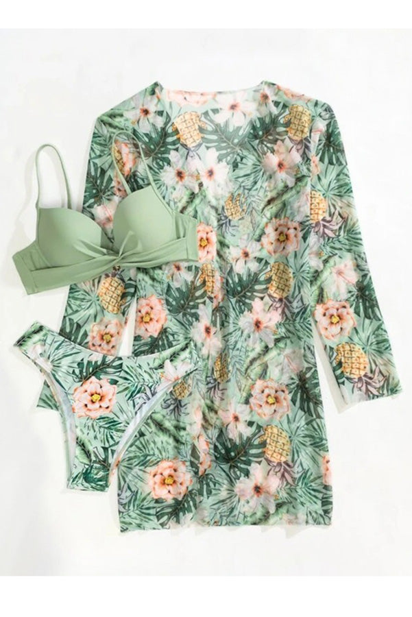 Juana® | Tropical Print Wrap Underwire Bikini With Cover-Up